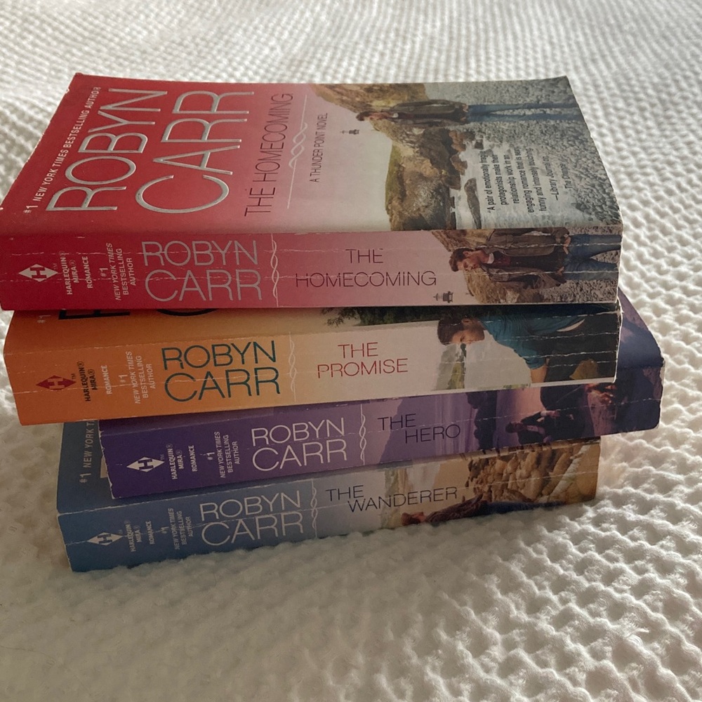 Robyn Carr Thunder Point 4-Book Paperback Set — Blue, Purple, Orange, Red Covers